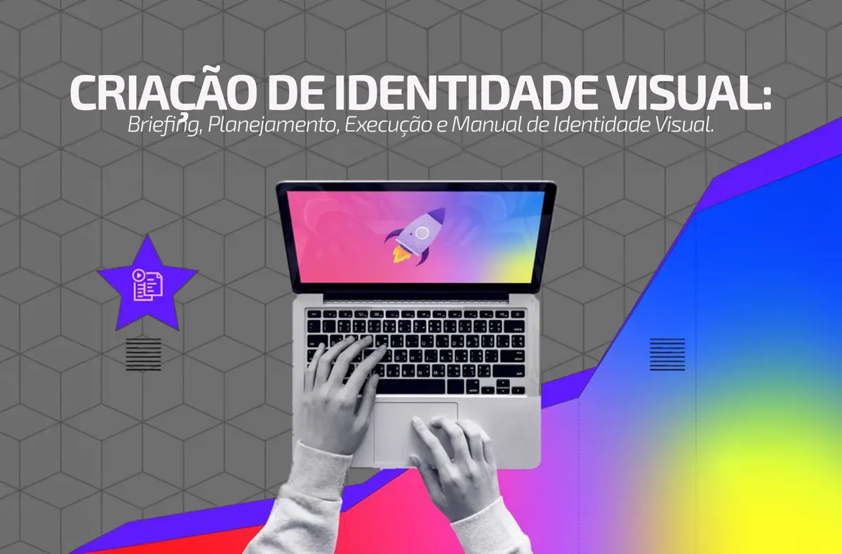 Composição de projeto de criação de identidade visual
